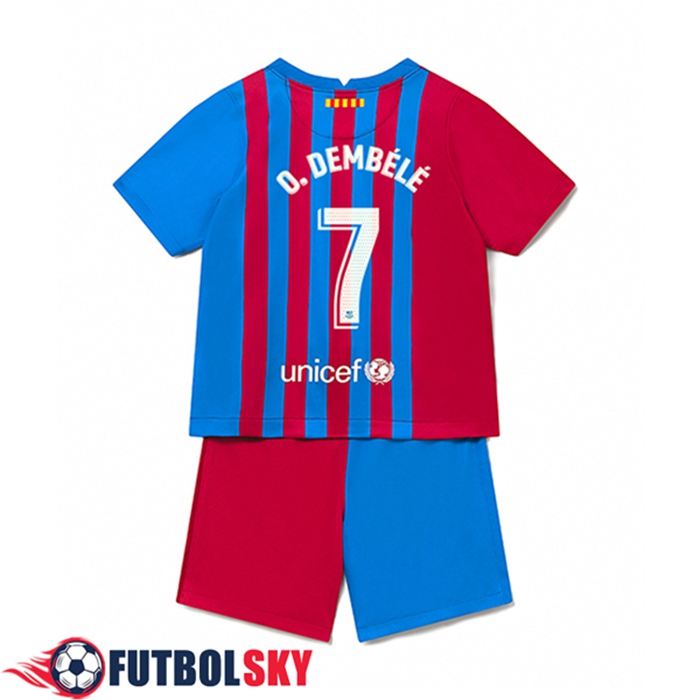Camiseta FC Barcelona (Ousmane Dembele 7) Ninos Titular 2021/2022