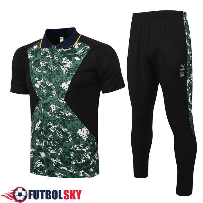 Camiseta Polo Manchester City + Pantalones Negro/Verde 2021/2022