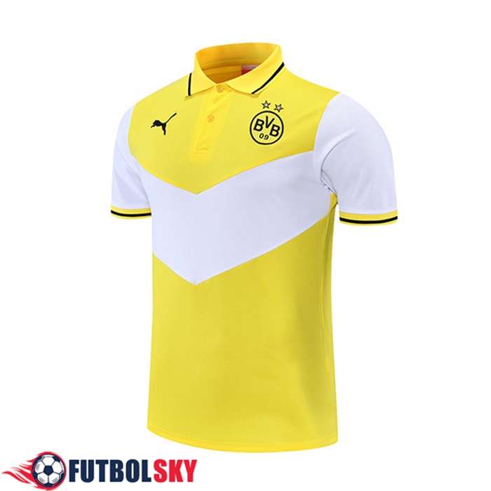 Camiseta Polo Dortmund BVB Blancaa/Amarillo 2021/2022