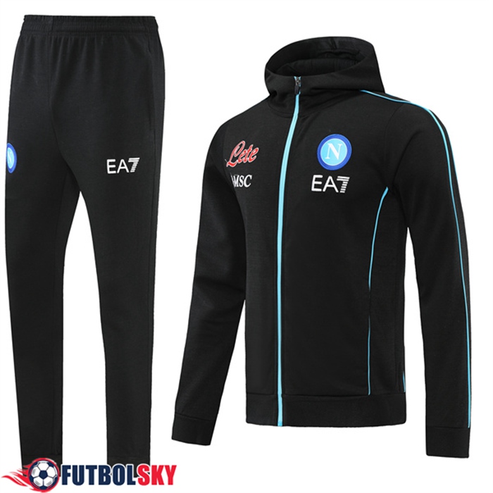 Chaqueta Con Capucha Chandal SSC Napoli Negro 2022/2023