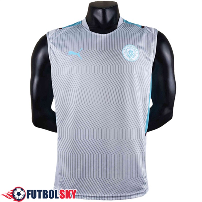 Camiseta Entrenamiento sin mangas Manchester City Gris 2022/2023