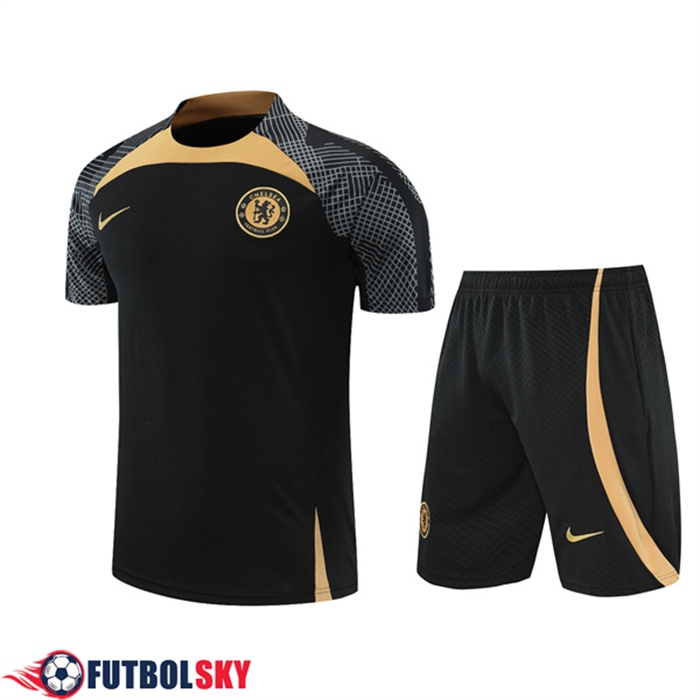 Camiseta Entrenamiento FC Chelsea + Cortos Negro 2022/2023