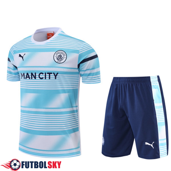 Camiseta Entrenamiento Manchester City + Cortos Azul/Blanco 2022/2023