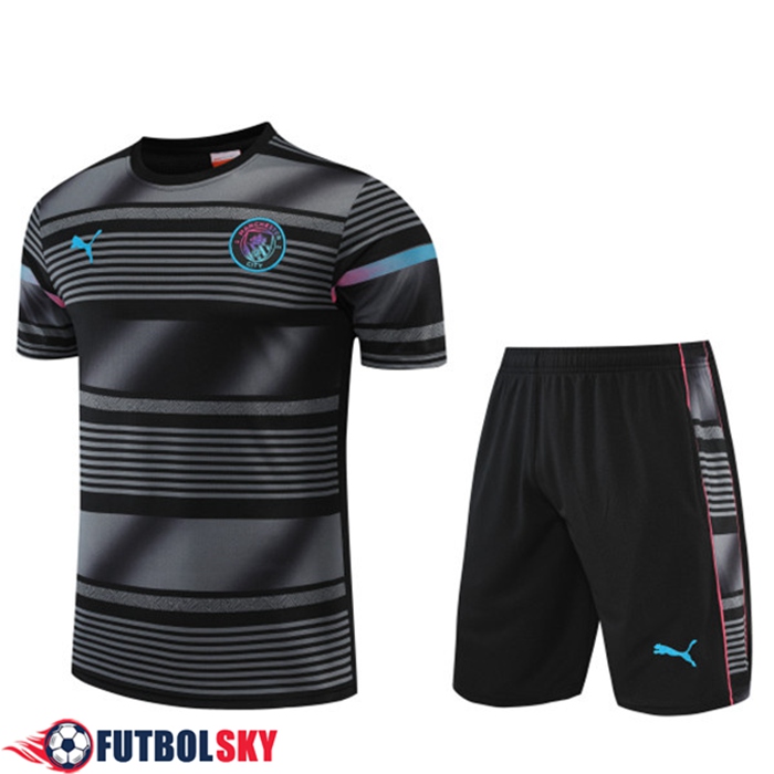 Camiseta Entrenamiento Manchester City + Cortos Negro 2022/2023