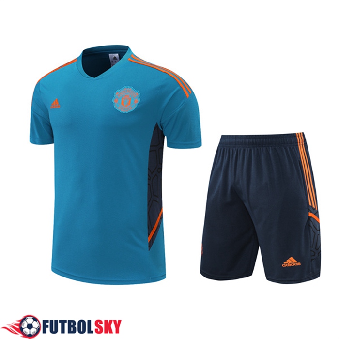 Camiseta Entrenamiento Manchester United + Cortos Azul 2022/2023