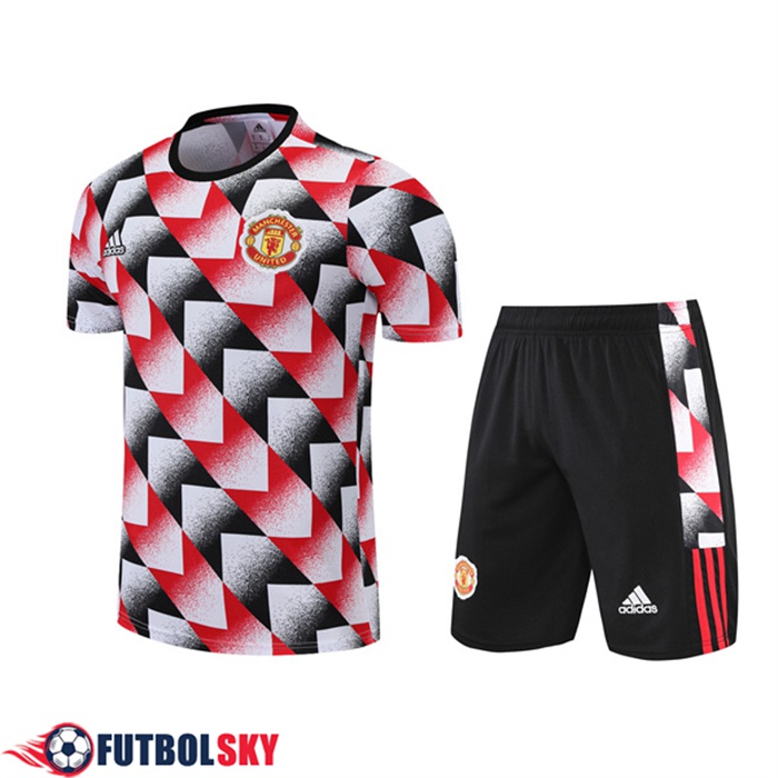 Camiseta Entrenamiento Manchester United + Cortos Negro/Rojo 2022/2023