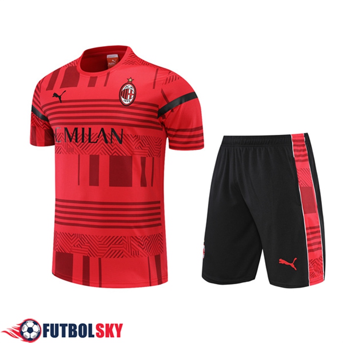 Camiseta Entrenamiento AC Milan + Cortos Rojo 2022/2023