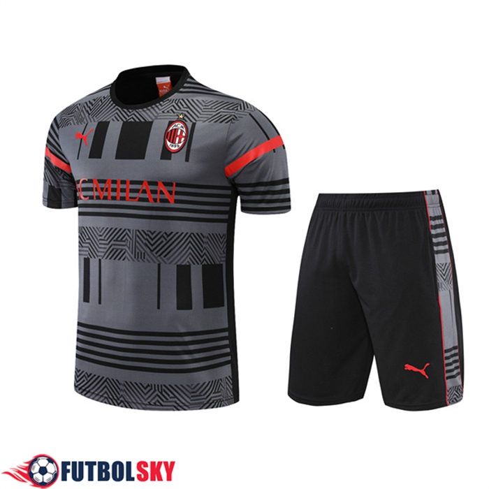 Camiseta Entrenamiento AC Milan + Cortos Gris 2022/2023