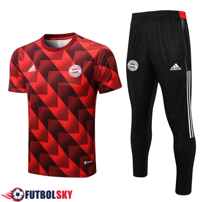 Camiseta Entrenamiento Bayern Munich + Pantalones Negro/Rojo 2022/2023