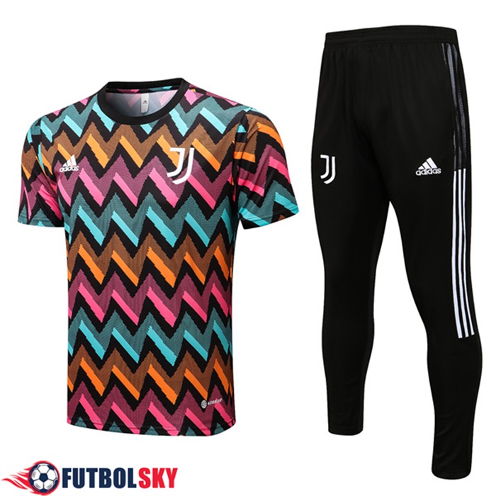 Camiseta Entrenamiento Juventus + Pantalones Azul Claro/Naranja/Rosa 2022/2023