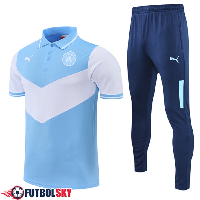 Camiseta Polo Manchester City Azul 2022/2023