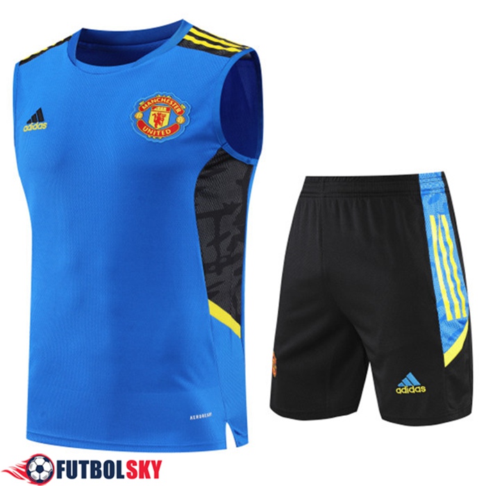 Camiseta Entrenamiento sin mangas + Cortos Manchester United Azul 2022/2023
