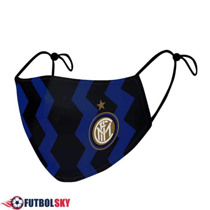 Mascarilla Futbol Inter Milan Negro/Azul Reutilisable