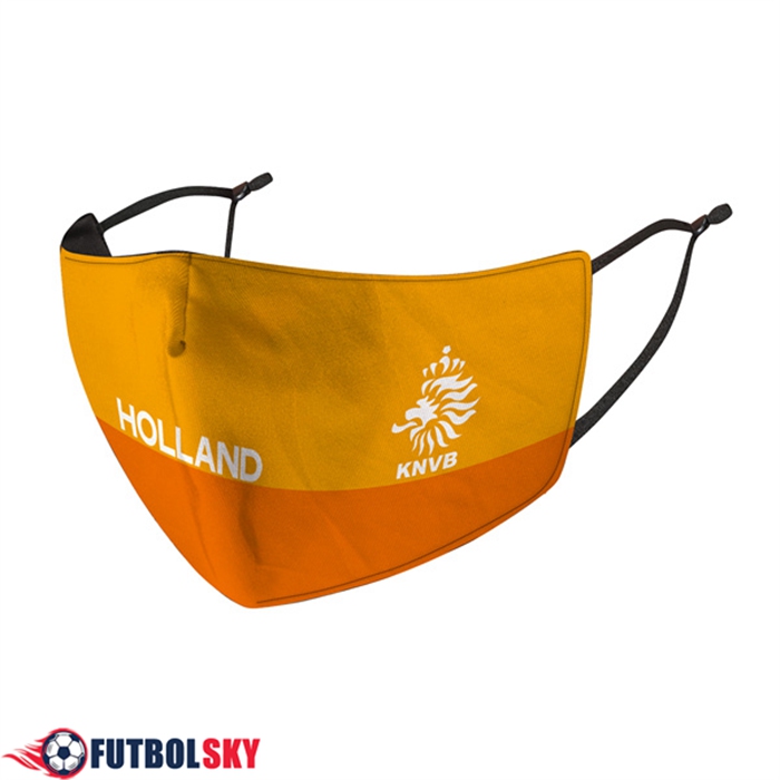 Mascarilla Futbol Países Bajos Amarillo/Naranja Reutilisable