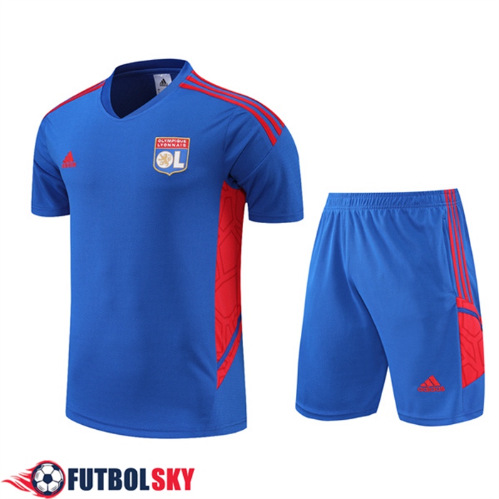 Camiseta Entrenamiento Lyon + Cortos Azul 2022/2023
