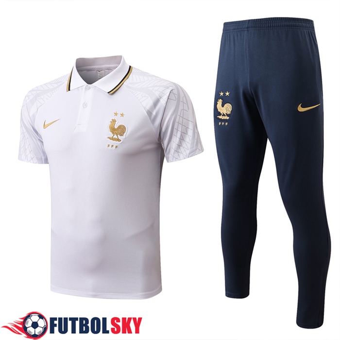 Camiseta Polo Francia Blanco 2022/2023