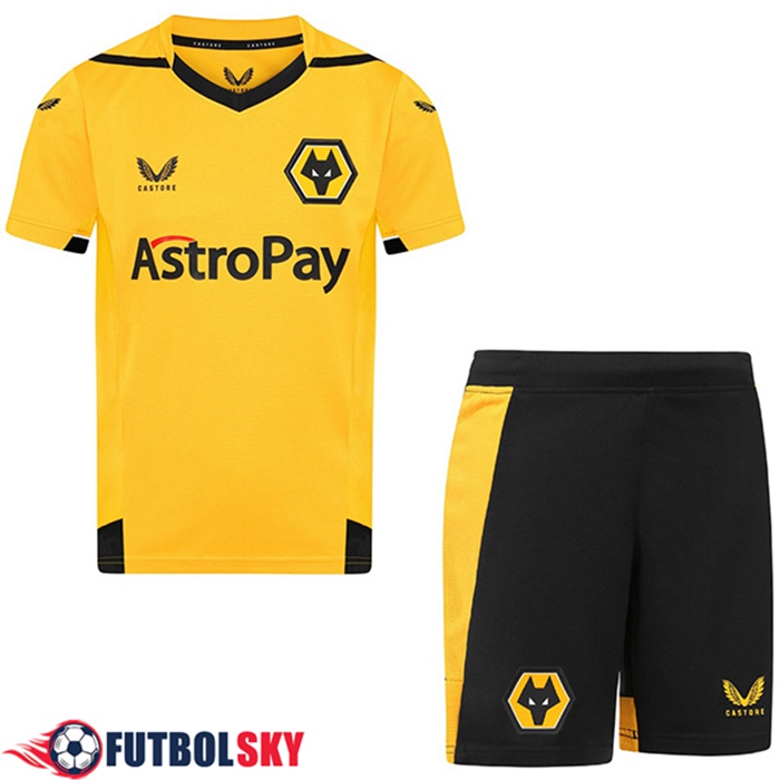 Nueva Camisetas De Futbol Wolves Ninos Primera 2022/2023
