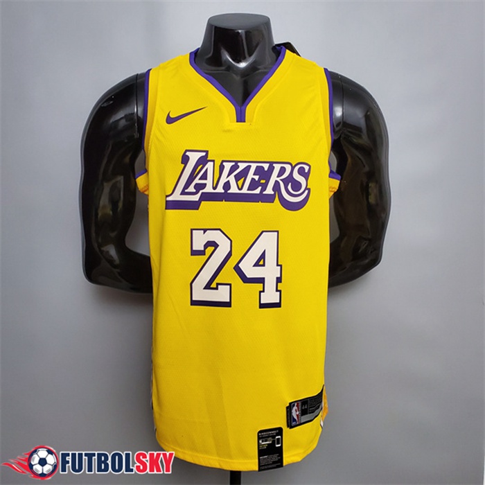 Camisetas Los Angeles Lakers (Bryant #24) Amarillo V-collerette City Edition
