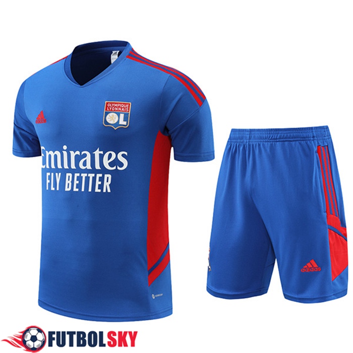 Camiseta Entrenamiento + Cortos Lyon Azul 2022/2023
