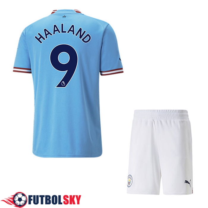 Camisetas De Futbol Manchester City (HAALAND #9) Ninos Primera 2022/23