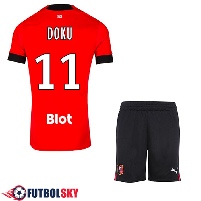 Camisetas De Futbol Stade Rennais (DOKU #11) Ninos Primera 2022/23