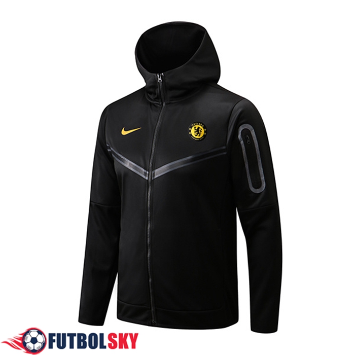 Chaqueta Con Capucha FC Chelsea Negro 2022/2023