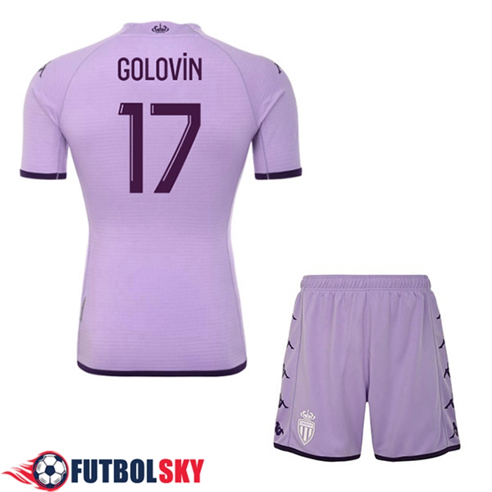 Camisetas De Futbol AS Monaco (GOLOVIN #17) Ninos Tercera 2022/2023