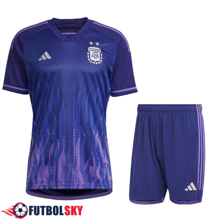 Camisetas De Futbol Argentina Segunda + Cortos Copa Del Mundo 2022