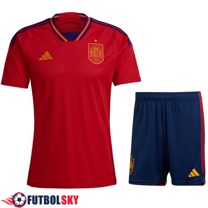 Camisetas De Futbol España Primera + Cortos Copa Del Mundo 2022
