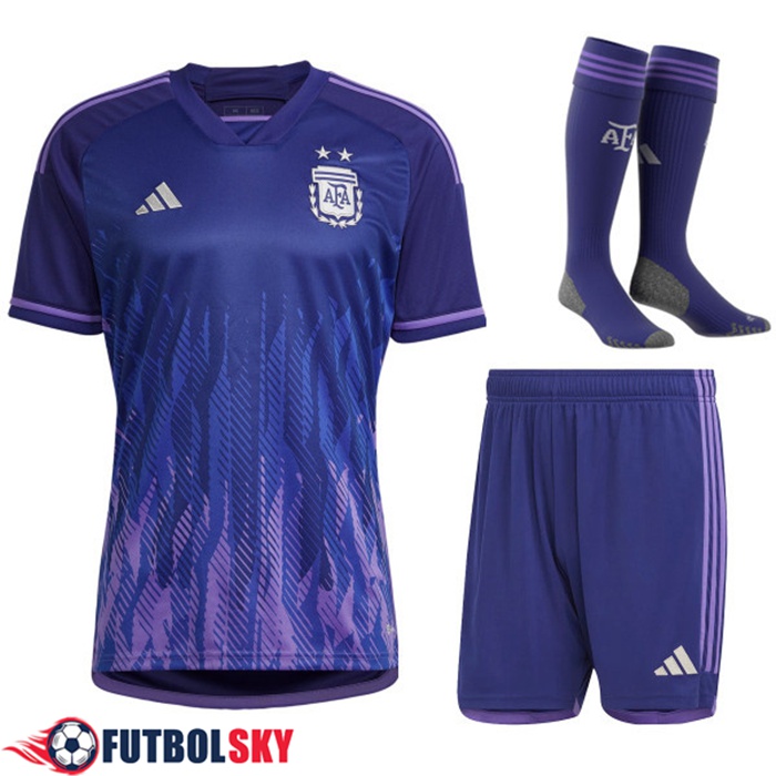 Camisetas De Futbol Argentina Segunda (Cortos + Calcetines) Copa Del Mundo 2022