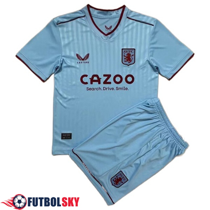 Nueva Camisetas De Futbol Aston Villa Ninos Segunda 2022/2023