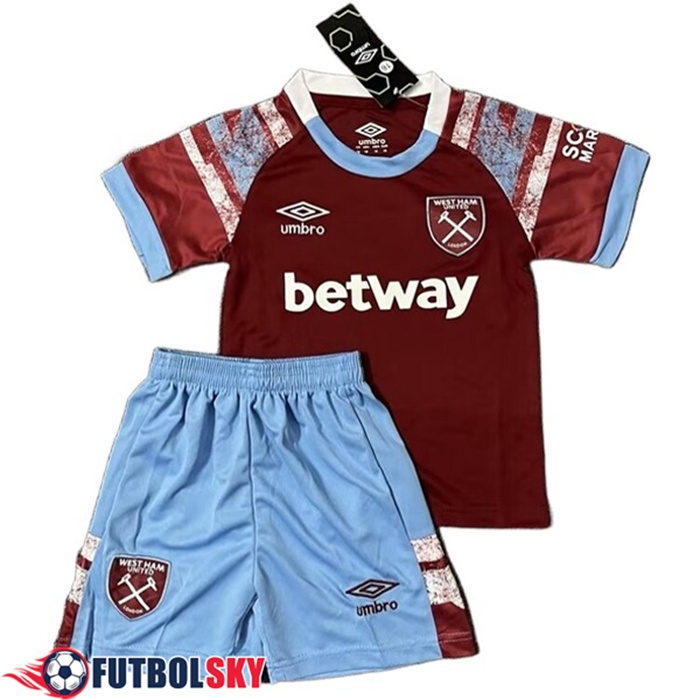 Nueva Camisetas De Futbol West Ham Ninos Primera 2022/2023