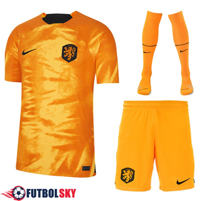 Camisetas Futbol Países Bajos Primera (Cortos + Pantalones) Copa Del Mundo 2022