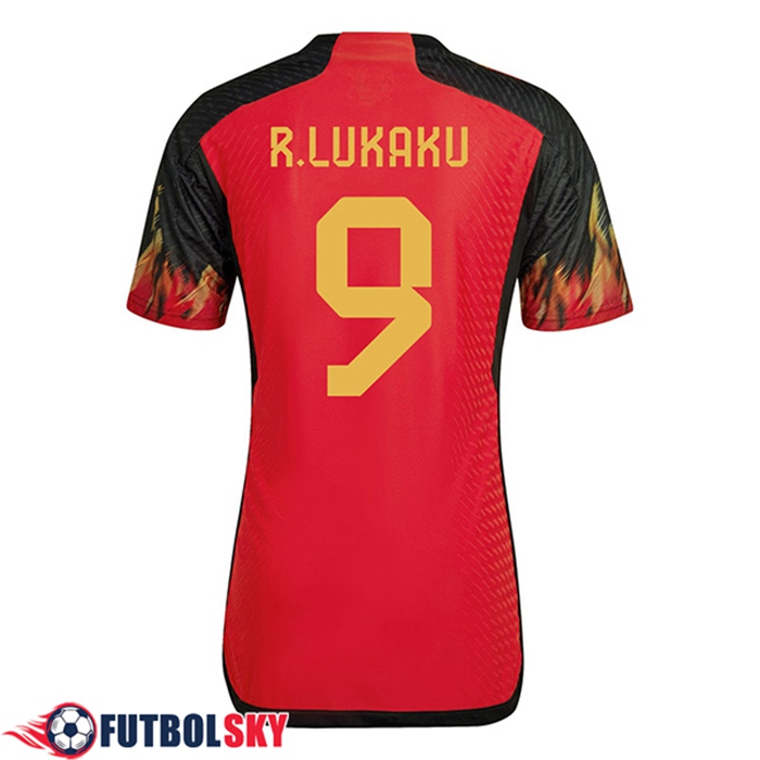 Camisetas De Futbol Bélgica (R.LUKAKU #9) Copa Del Mundo 2022 Primera