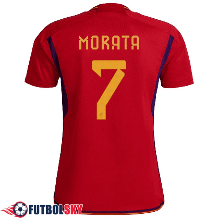 Camisetas De Futbol España (MORATA #7) Copa Del Mundo 2022 Primera