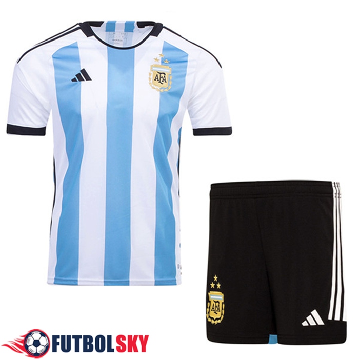 Camisetas De Futbol Argentina 3 Stars Primera Ninos Copa Del Mundo 2022