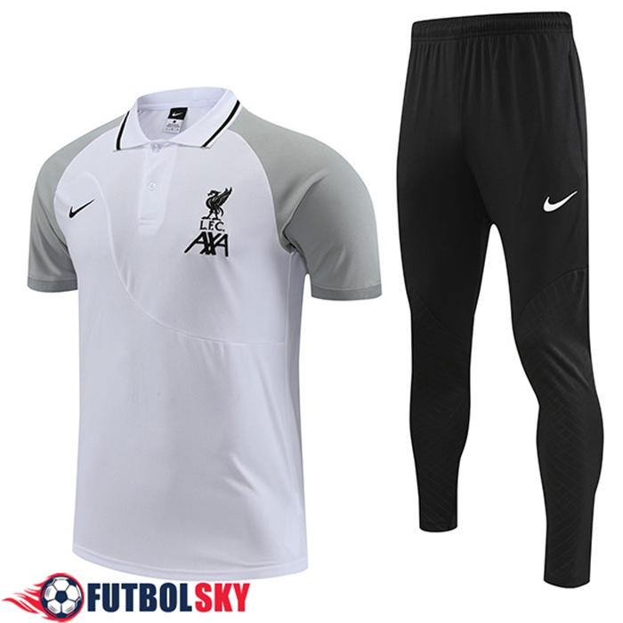 Camiseta Polo FC Liverpool Blanco/Gris 2022/2023