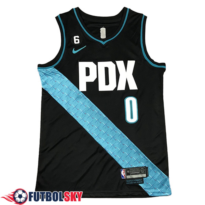 Camisetas Detroit Portland Trail Blazers (LILLARD #0) 2022/23 Negro