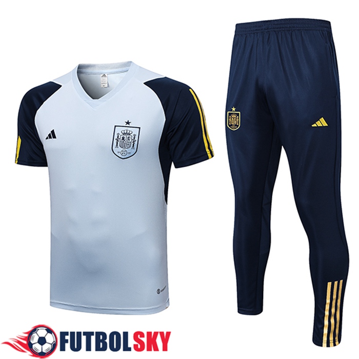 Camiseta Entrenamiento + Cortos España Azul Claro 2023/2023