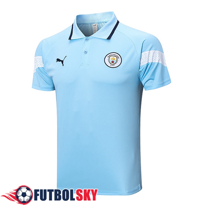 Camiseta Polo Manchester City Azul Claro 2023/2023 -02