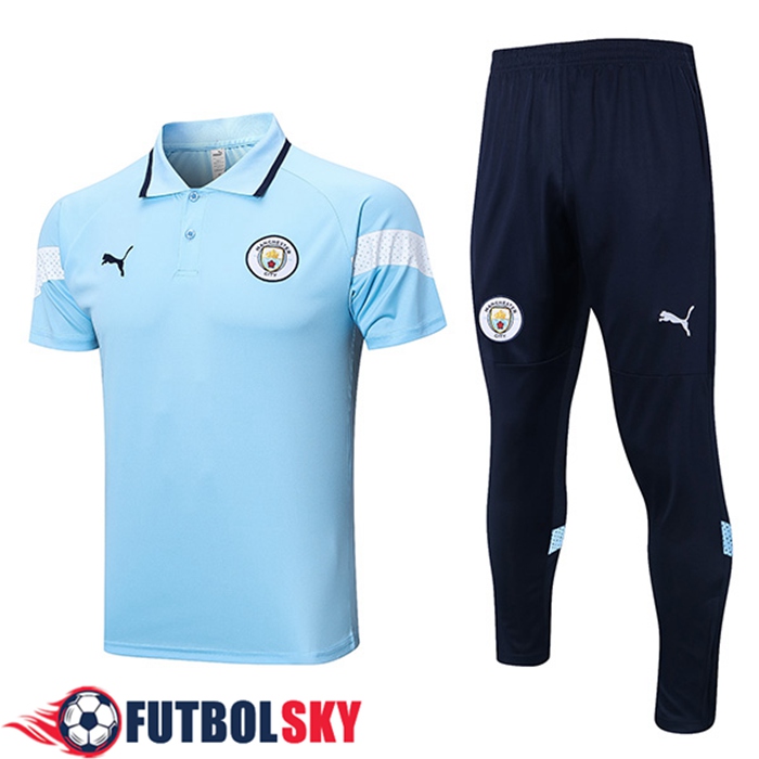 Camiseta Polo Manchester City Azul Claro 2023/2023