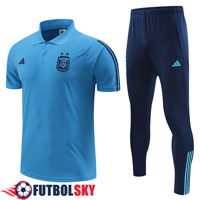 Camiseta Polo Argentina Azul Claro 2023/2023