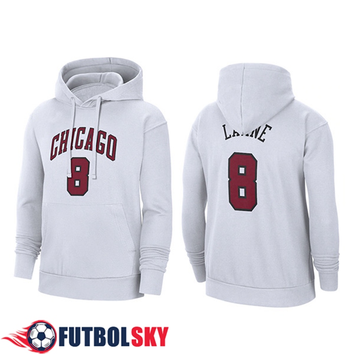 Sudadera De Entrenamiento Capucha Chicago Bulls Blanco 2023
