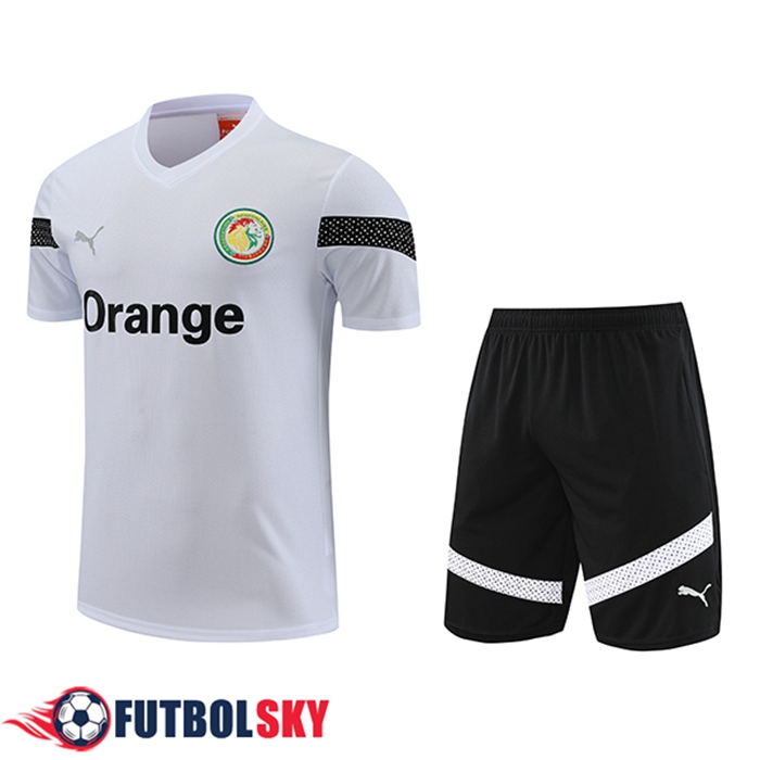Camiseta Entrenamiento + Cortos Senegal Blanco 2023/2024