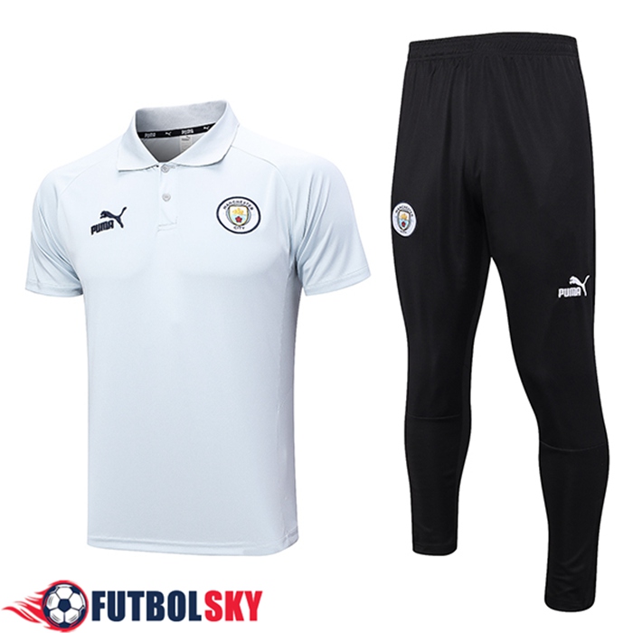 Camiseta Polo Manchester City Gris Claro 2023/2024