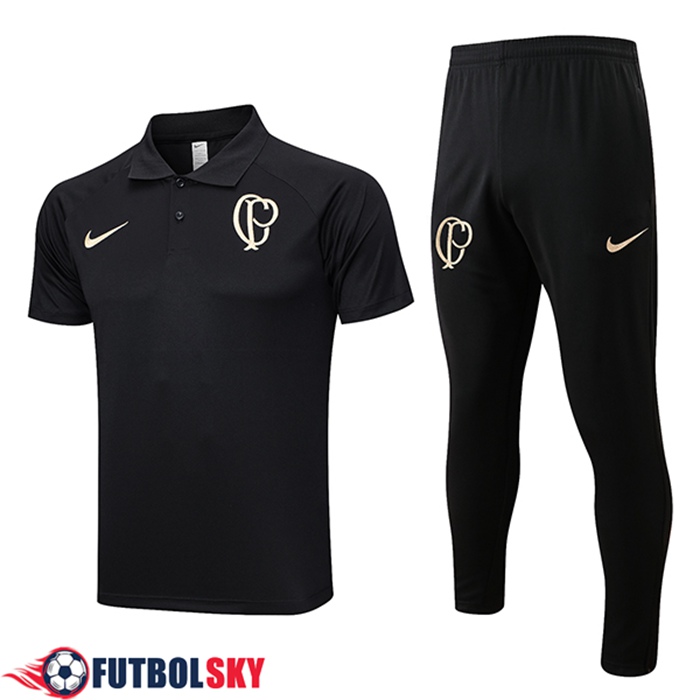 Camiseta Polo Corinthians Negro 2023/2024