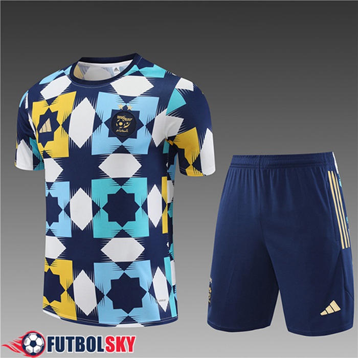 Camiseta Entrenamiento + Cortos Argelia Ninos Blanco/Azul 2023/2024