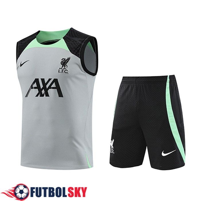 Camiseta Entrenamiento sin mangas + Cortos FC Liverpool Gris 2023/2024 -02