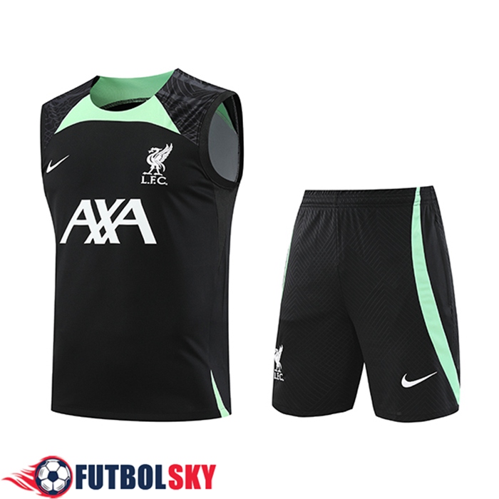 Camiseta Entrenamiento sin mangas + Cortos FC Liverpool Negro 2023/2024 -02