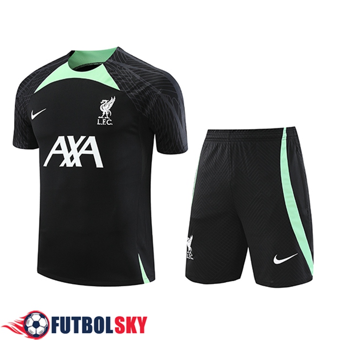 Camiseta Entrenamiento + Cortos FC Liverpool Negro 2023/2024